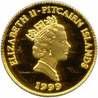 () Монета Остров Питкерн 1999 год 10  ""   Биметалл (Платина - Золото)  UNC
